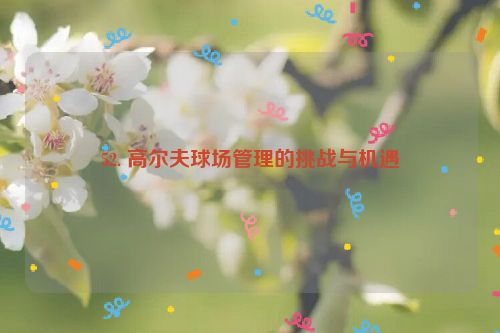 52. 高尔夫球场管理的挑战与机遇